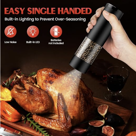 Electric Salt and Pepper Grinder Set Automatic