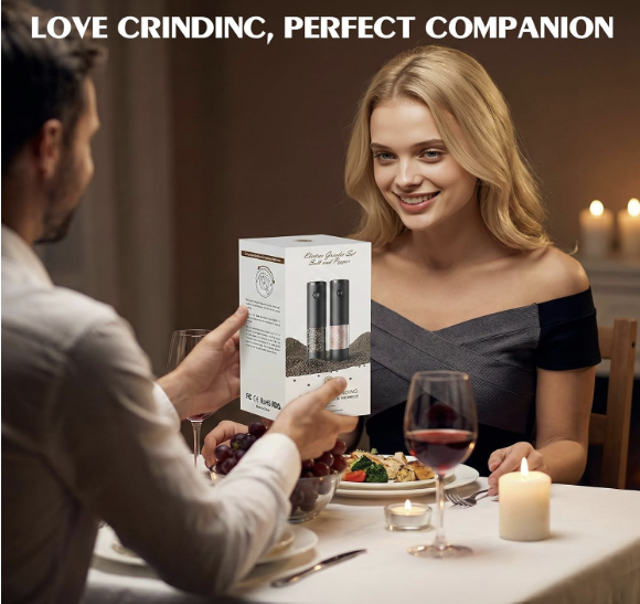 Electric Salt and Pepper Grinder Set Automatic